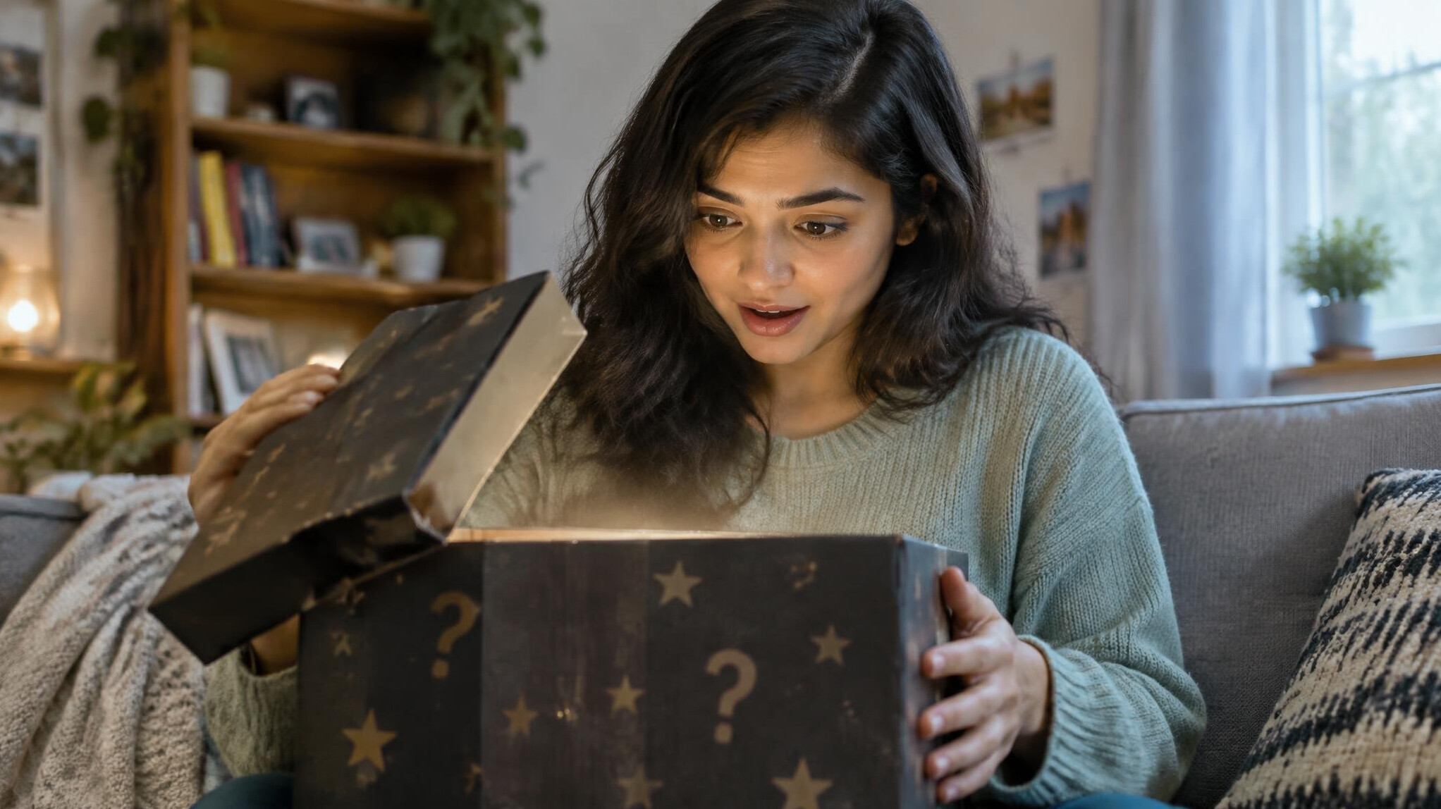person opening mysterious package